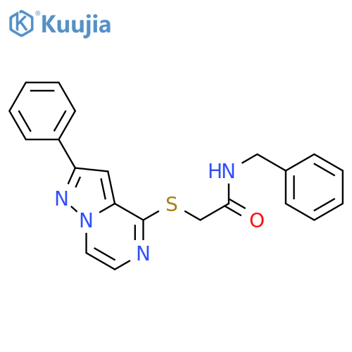 N-benzyl-2-({2-phenylpyrazolo[1,5-a]pyrazin-4-yl}sulfanyl)acetamide structure