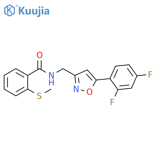 N-{[5-(2,4-difluorophenyl)-1,2-oxazol-3-yl]methyl}-2-(methylsulfanyl)benzamide structure