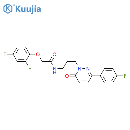 2-(2,4-difluorophenoxy)-N-{3-[3-(4-fluorophenyl)-6-oxo-1,6-dihydropyridazin-1-yl]propyl}acetamide structure