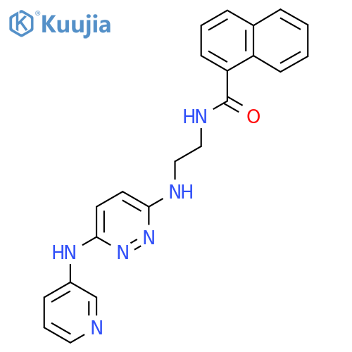 N-[2-({6-[(pyridin-3-yl)amino]pyridazin-3-yl}amino)ethyl]naphthalene-1-carboxamide structure