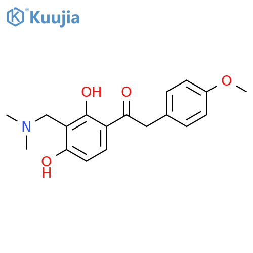 1-{3-[(dimethylamino)methyl]-2,4-dihydroxyphenyl}-2-(4-methoxyphenyl)ethan-1-one structure