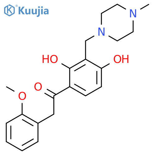 1-{2,4-dihydroxy-3-[(4-methylpiperazin-1-yl)methyl]phenyl}-2-(2-methoxyphenyl)ethan-1-one structure