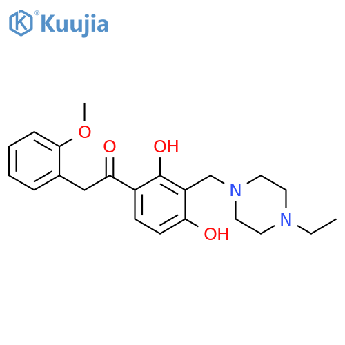 1-{3-[(4-ethylpiperazin-1-yl)methyl]-2,4-dihydroxyphenyl}-2-(2-methoxyphenyl)ethan-1-one structure
