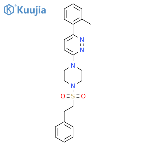 3-(2-methylphenyl)-6-[4-(2-phenylethanesulfonyl)piperazin-1-yl]pyridazine structure