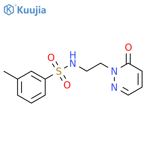 3-methyl-N-[2-(6-oxo-1,6-dihydropyridazin-1-yl)ethyl]benzene-1-sulfonamide structure