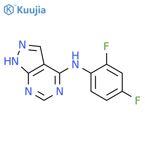 N-(2,4-difluorophenyl)-1H-pyrazolo[3,4-d]pyrimidin-4-amine structure