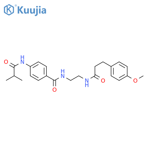 3-(4-methoxyphenyl)-N-(2-{[4-(2-methylpropanamido)phenyl]formamido}ethyl)propanamide structure