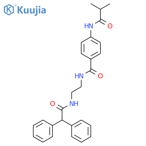 N-(4-{[2-(2,2-diphenylacetamido)ethyl]carbamoyl}phenyl)-2-methylpropanamide structure