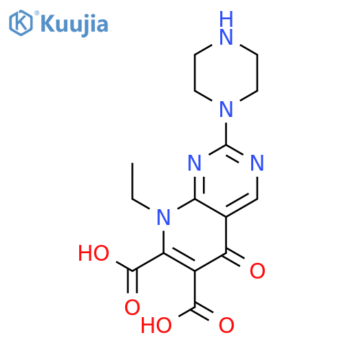 Pyrido[2,3-d]pyrimidine-6,7-dicarboxylic acid, 8-ethyl-5,8-dihydro-5-oxo-2-(1-piperazinyl)- structure