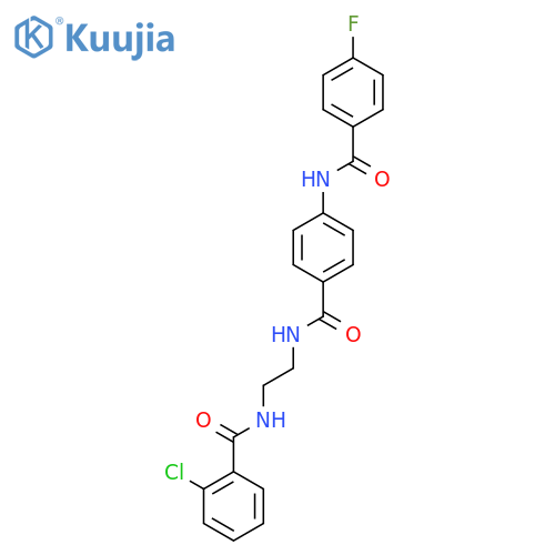 N-[4-({2-[(2-chlorophenyl)formamido]ethyl}carbamoyl)phenyl]-4-fluorobenzamide structure