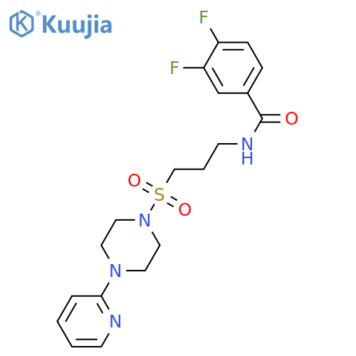 3,4-difluoro-N-(3-{[4-(pyridin-2-yl)piperazin-1-yl]sulfonyl}propyl)benzamide structure