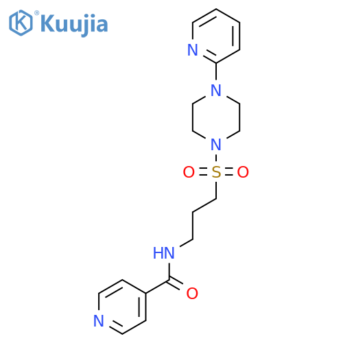 N-(3-{[4-(pyridin-2-yl)piperazin-1-yl]sulfonyl}propyl)pyridine-4-carboxamide structure