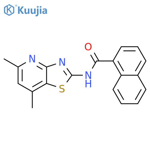 N-{5,7-dimethyl-[1,3]thiazolo[4,5-b]pyridin-2-yl}naphthalene-1-carboxamide structure