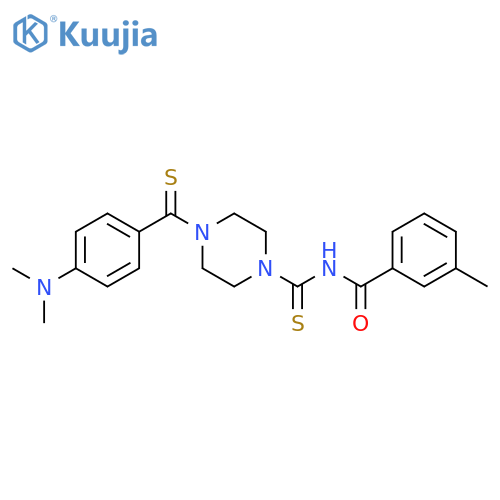 N-{4-[4-(dimethylamino)benzenecarbothioyl]piperazine-1-carbothioyl}-3-methylbenzamide structure