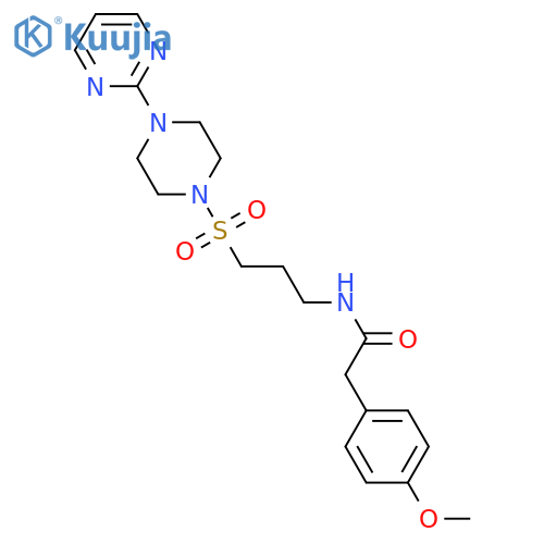 2-(4-methoxyphenyl)-N-(3-{[4-(pyrimidin-2-yl)piperazin-1-yl]sulfonyl}propyl)acetamide structure
