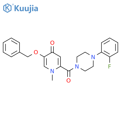 5-(benzyloxy)-2-[4-(2-fluorophenyl)piperazine-1-carbonyl]-1-methyl-1,4-dihydropyridin-4-one structure