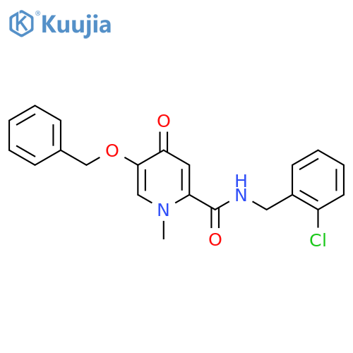 5-(benzyloxy)-N-[(2-chlorophenyl)methyl]-1-methyl-4-oxo-1,4-dihydropyridine-2-carboxamide structure