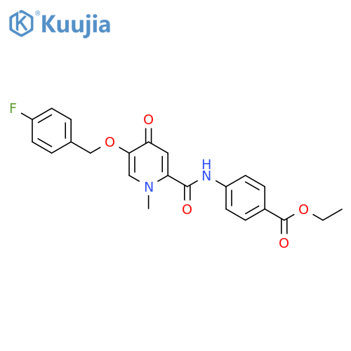 ethyl 4-{5-[(4-fluorophenyl)methoxy]-1-methyl-4-oxo-1,4-dihydropyridine-2-amido}benzoate structure