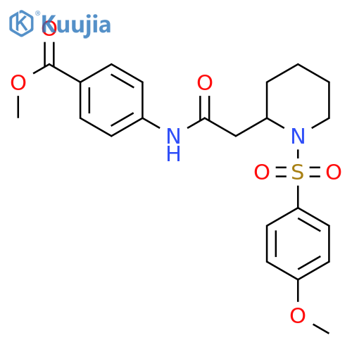 methyl 4-{2-[1-(4-methoxybenzenesulfonyl)piperidin-2-yl]acetamido}benzoate structure
