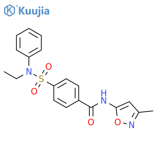 4-[ethyl(phenyl)sulfamoyl]-N-(3-methyl-1,2-oxazol-5-yl)benzamide structure