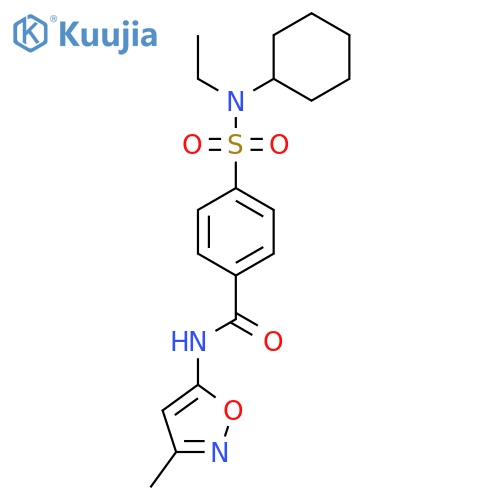 4-[cyclohexyl(ethyl)sulfamoyl]-N-(3-methyl-1,2-oxazol-5-yl)benzamide structure