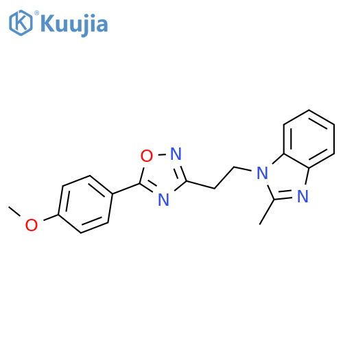 1-{2-[5-(4-methoxyphenyl)-1,2,4-oxadiazol-3-yl]ethyl}-2-methyl-1H-1,3-benzodiazole structure