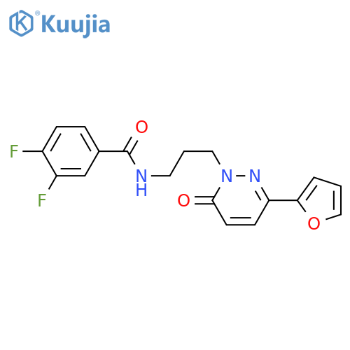 3,4-difluoro-N-{3-[3-(furan-2-yl)-6-oxo-1,6-dihydropyridazin-1-yl]propyl}benzamide structure