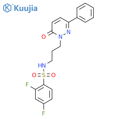 2,4-difluoro-N-[3-(6-oxo-3-phenyl-1,6-dihydropyridazin-1-yl)propyl]benzene-1-sulfonamide structure