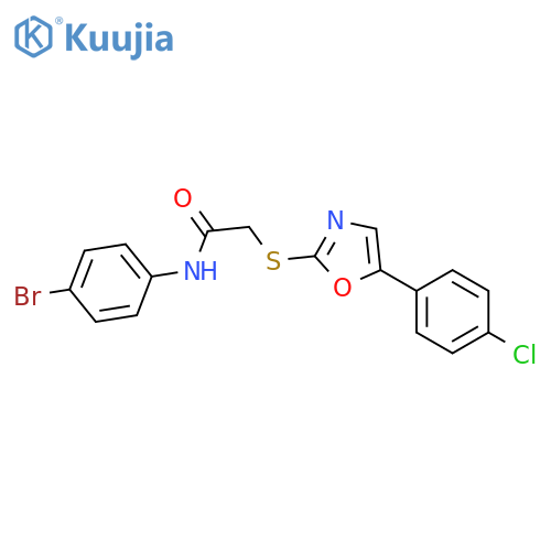 N-(4-bromophenyl)-2-{[5-(4-chlorophenyl)-1,3-oxazol-2-yl]sulfanyl}acetamide structure