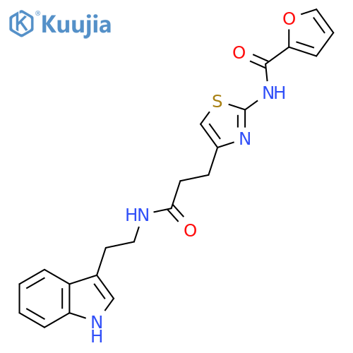 N-[4-(2-{[2-(1H-indol-3-yl)ethyl]carbamoyl}ethyl)-1,3-thiazol-2-yl]furan-2-carboxamide structure