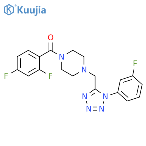1-(2,4-difluorobenzoyl)-4-{[1-(3-fluorophenyl)-1H-1,2,3,4-tetrazol-5-yl]methyl}piperazine structure