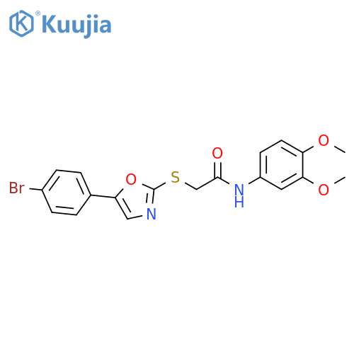 2-{[5-(4-bromophenyl)-1,3-oxazol-2-yl]sulfanyl}-N-(3,4-dimethoxyphenyl)acetamide structure