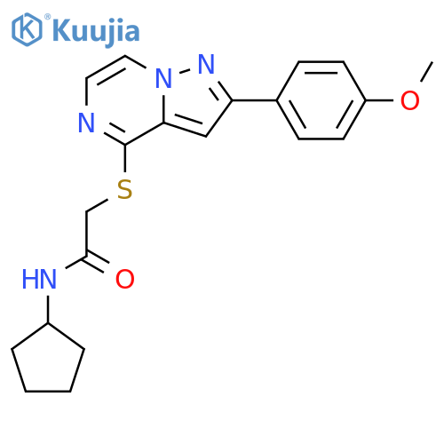 N-cyclopentyl-2-{[2-(4-methoxyphenyl)pyrazolo[1,5-a]pyrazin-4-yl]sulfanyl}acetamide structure