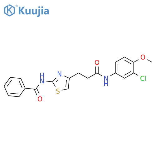 N-(4-{2-[(3-chloro-4-methoxyphenyl)carbamoyl]ethyl}-1,3-thiazol-2-yl)benzamide structure