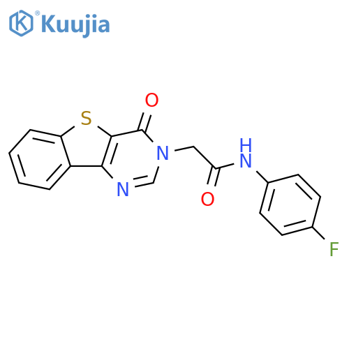 N-(4-fluorophenyl)-2-{6-oxo-8-thia-3,5-diazatricyclo[7.4.0.0^{2,7}]trideca-1(13),2(7),3,9,11-pentaen-5-yl}acetamide structure