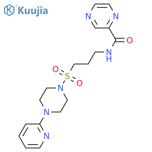 N-(3-{[4-(pyridin-2-yl)piperazin-1-yl]sulfonyl}propyl)pyrazine-2-carboxamide structure