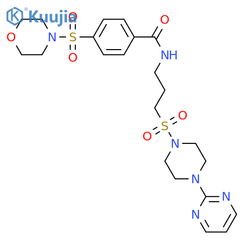 4-(morpholine-4-sulfonyl)-N-(3-{[4-(pyrimidin-2-yl)piperazin-1-yl]sulfonyl}propyl)benzamide structure