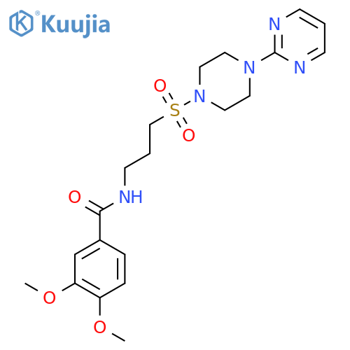 3,4-dimethoxy-N-(3-{[4-(pyrimidin-2-yl)piperazin-1-yl]sulfonyl}propyl)benzamide structure