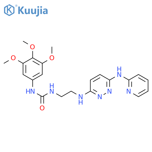 1-[2-({6-[(pyridin-2-yl)amino]pyridazin-3-yl}amino)ethyl]-3-(3,4,5-trimethoxyphenyl)urea structure