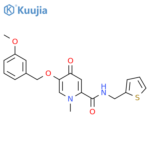 5-[(3-methoxyphenyl)methoxy]-1-methyl-4-oxo-N-[(thiophen-2-yl)methyl]-1,4-dihydropyridine-2-carboxamide structure