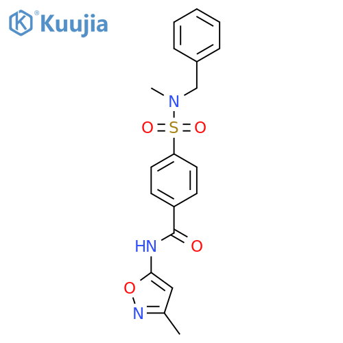 4-[benzyl(methyl)sulfamoyl]-N-(3-methyl-1,2-oxazol-5-yl)benzamide structure