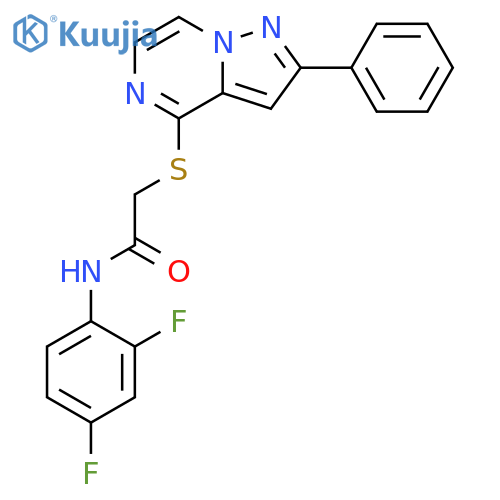 N-(2,4-difluorophenyl)-2-({2-phenylpyrazolo[1,5-a]pyrazin-4-yl}sulfanyl)acetamide structure
