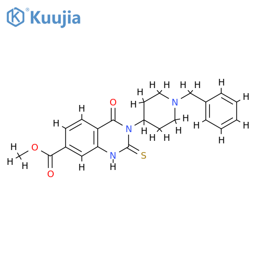methyl 3-(1-benzylpiperidin-4-yl)-4-oxo-2-sulfanylidene-1,2,3,4-tetrahydroquinazoline-7-carboxylate structure