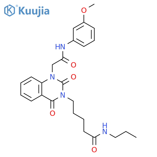 5-(1-{[(3-methoxyphenyl)carbamoyl]methyl}-2,4-dioxo-1,2,3,4-tetrahydroquinazolin-3-yl)-N-propylpentanamide structure