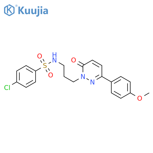 4-chloro-N-{3-[3-(4-methoxyphenyl)-6-oxo-1,6-dihydropyridazin-1-yl]propyl}benzene-1-sulfonamide structure