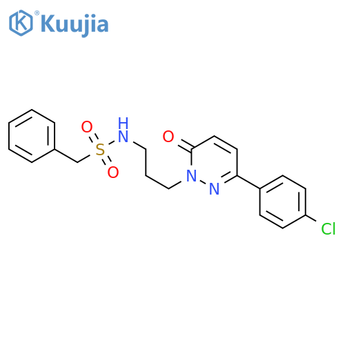 N-{3-[3-(4-chlorophenyl)-6-oxo-1,6-dihydropyridazin-1-yl]propyl}-1-phenylmethanesulfonamide structure