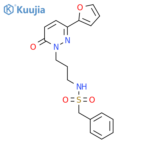 N-{3-[3-(furan-2-yl)-6-oxo-1,6-dihydropyridazin-1-yl]propyl}-1-phenylmethanesulfonamide structure