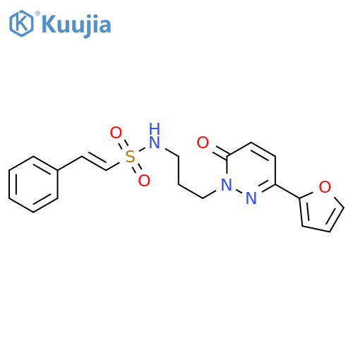 (E)-N-{3-[3-(furan-2-yl)-6-oxo-1,6-dihydropyridazin-1-yl]propyl}-2-phenylethene-1-sulfonamide structure