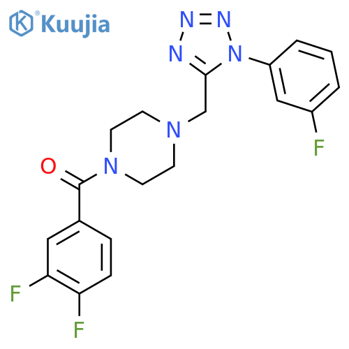 1-(3,4-difluorobenzoyl)-4-{[1-(3-fluorophenyl)-1H-1,2,3,4-tetrazol-5-yl]methyl}piperazine structure