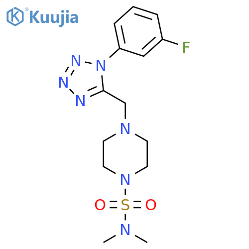 4-{[1-(3-fluorophenyl)-1H-1,2,3,4-tetrazol-5-yl]methyl}-N,N-dimethylpiperazine-1-sulfonamide structure
